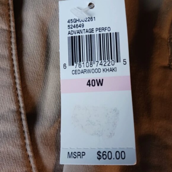 IZOD Sportflex Max Stretch Chino Shorts Mens Size 40 Flat Front Cedarwood Khaki - Picture 8 of 10